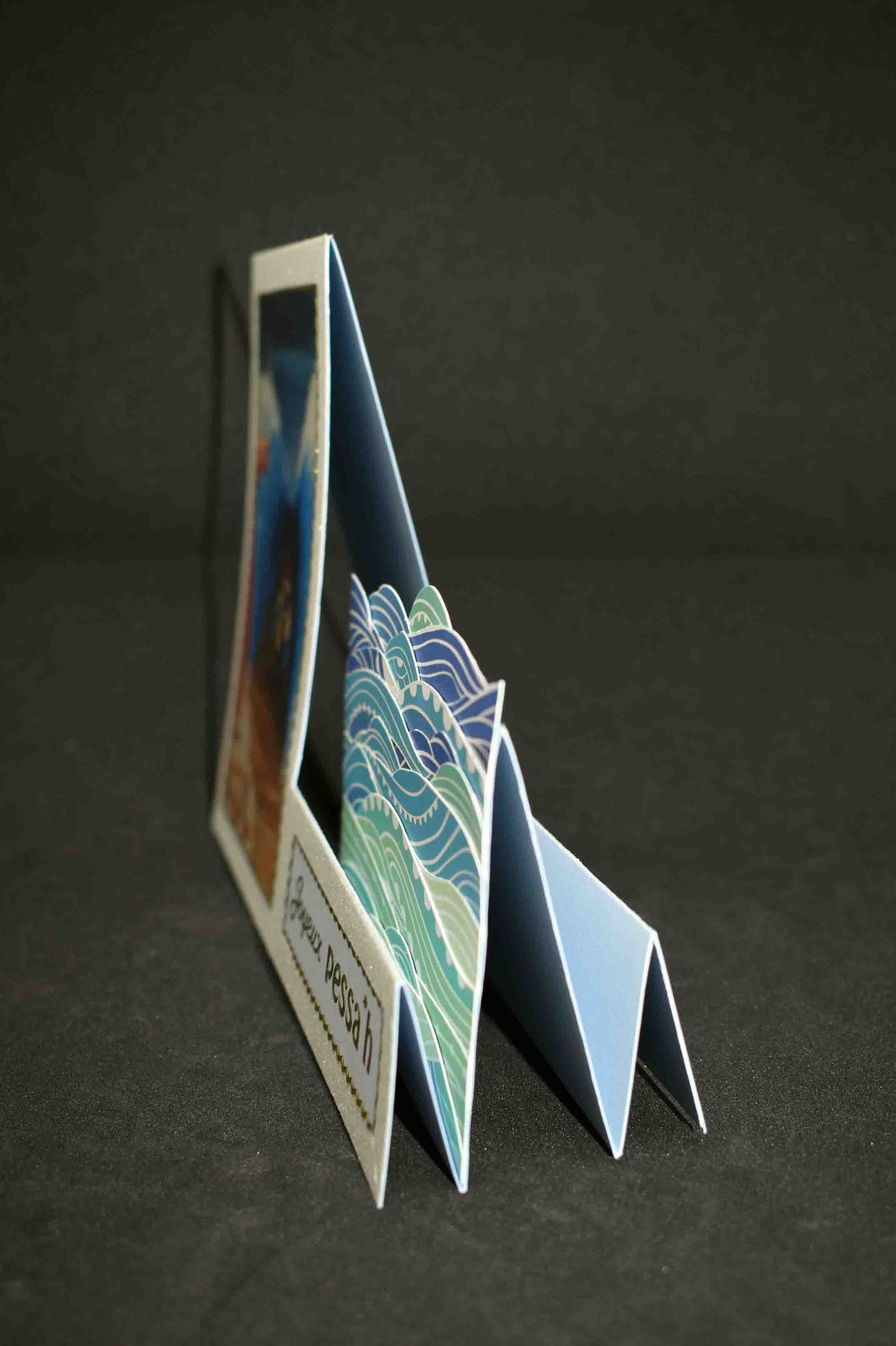 Carte  de Pessa'h 3D mer rouge  – carte artisanale personnalisable fête juive