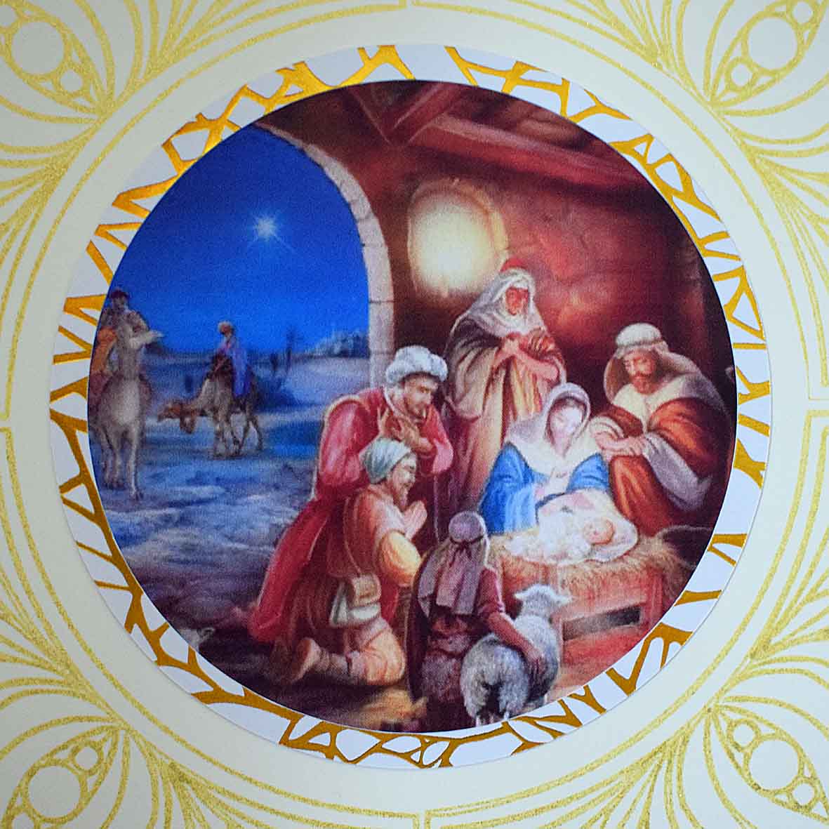 Carte de Noël artisanale 3D – la sainte famille, carte faite main