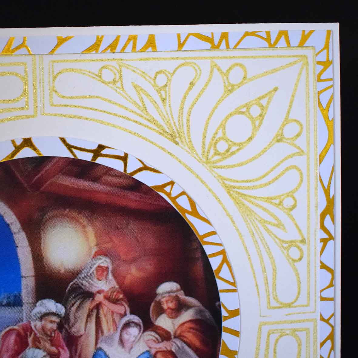 Carte de Noël artisanale 3D – la sainte famille, carte faite main