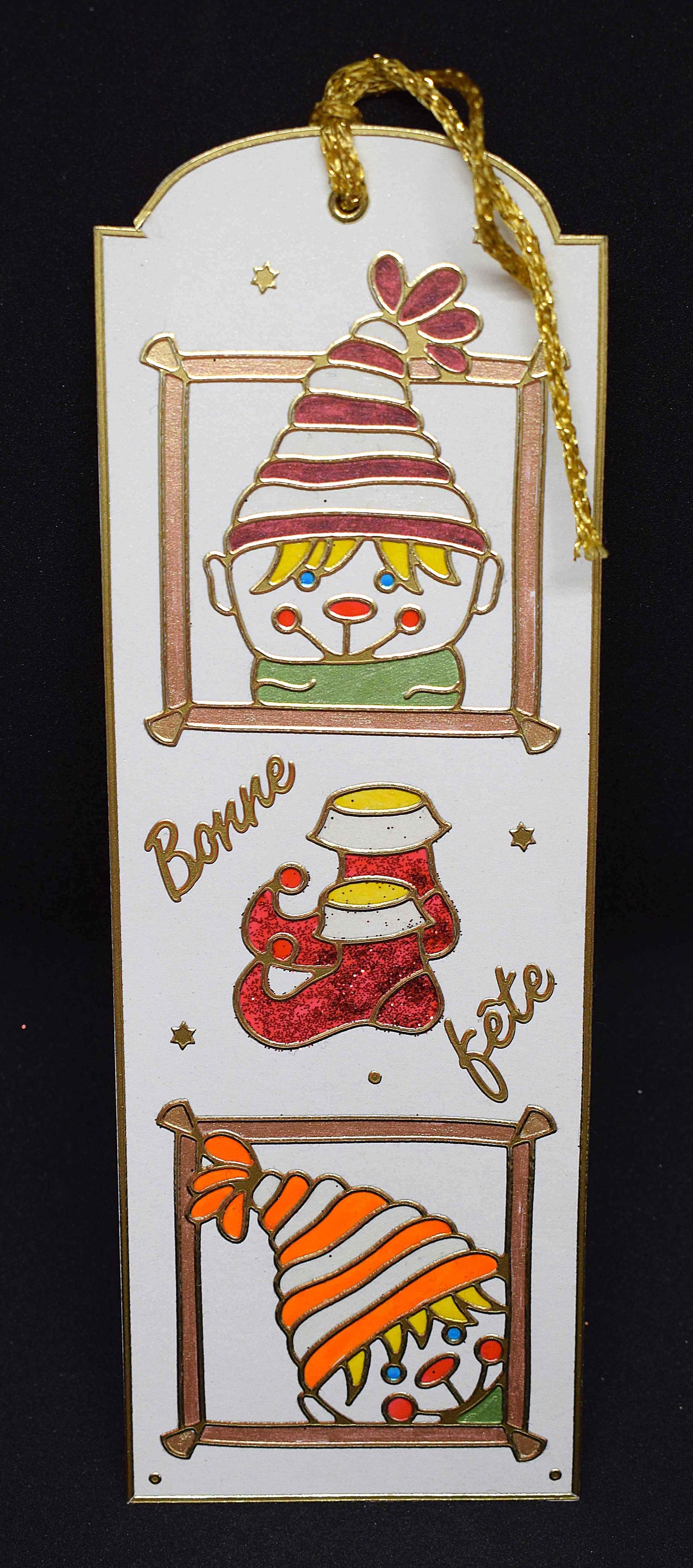 Marque page en papier "lutins"