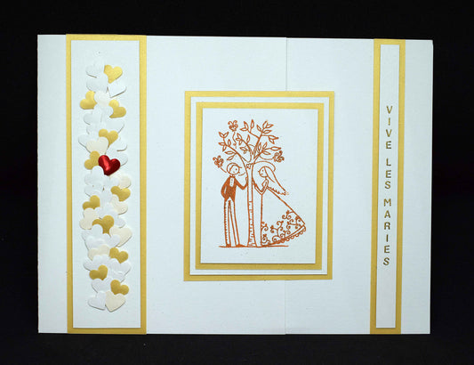 Carte de mariage artisanale 3D coeurs - faire-part élégant et original