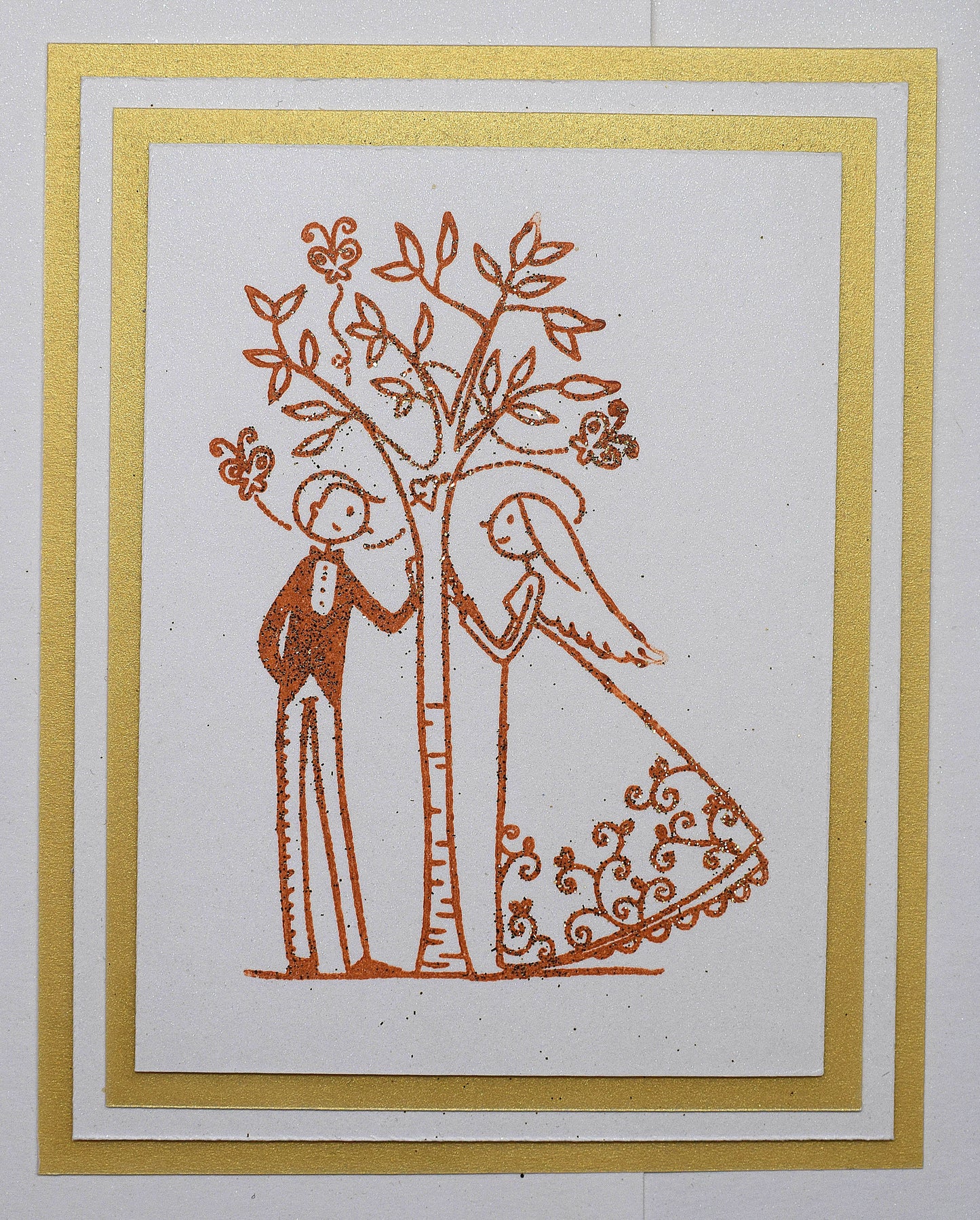 Carte de mariage artisanale 3D coeurs - faire-part élégant et original