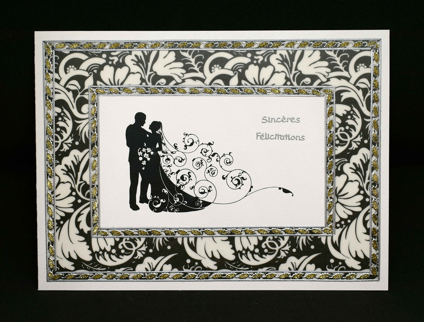 Carte de mariage artisanale 3D  arabesques florales élégantes - faire-part unique