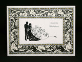 Carte de mariage en relief noire et blanche