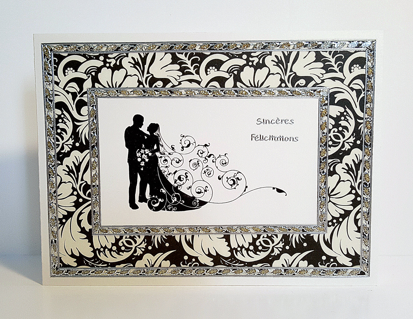 Carte de mariage artisanale 3D  arabesques florales élégantes - faire-part unique
