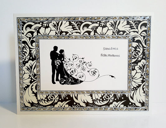Carte de mariage artisanale 3D  arabesques florales élégantes - faire-part unique