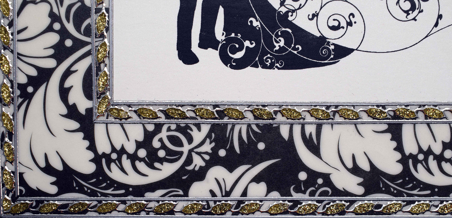 Carte de mariage artisanale 3D  arabesques florales élégantes - faire-part unique