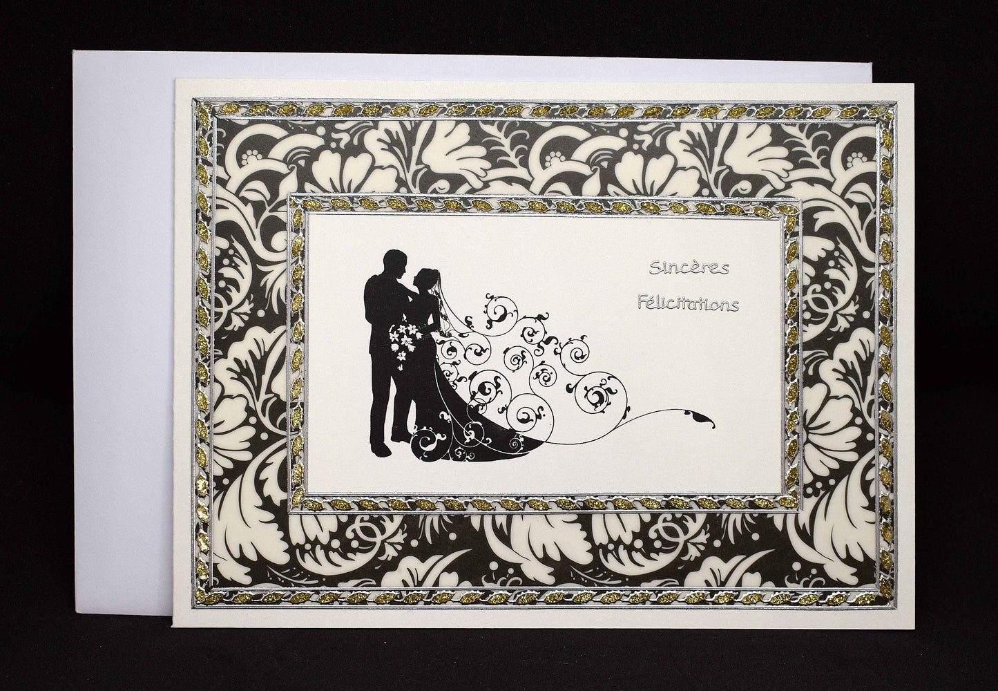 Carte de mariage artisanale 3D  arabesques florales élégantes - faire-part unique