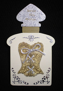 Carte Fête des Mères, forme Parfum "le petit corset"