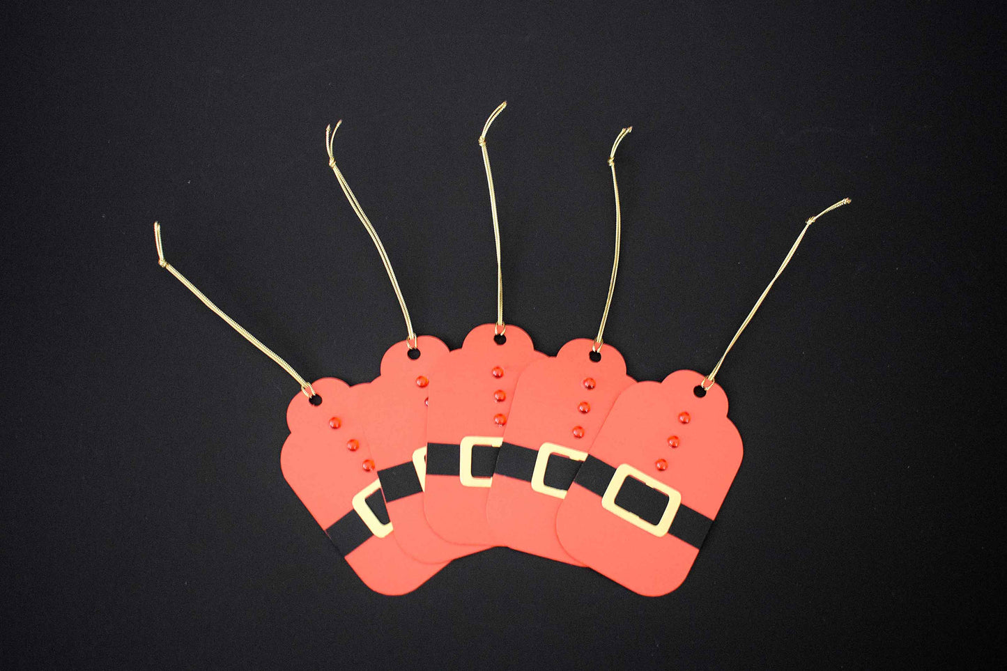 Étiquettes cadeaux Noël pére noêl en relief – lot de 5 étiquettes artisanales personnalisables