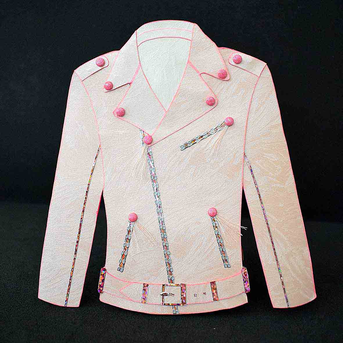 Carte pour diverse occasion sur papier texturé rose au motif Perfecto rose girly