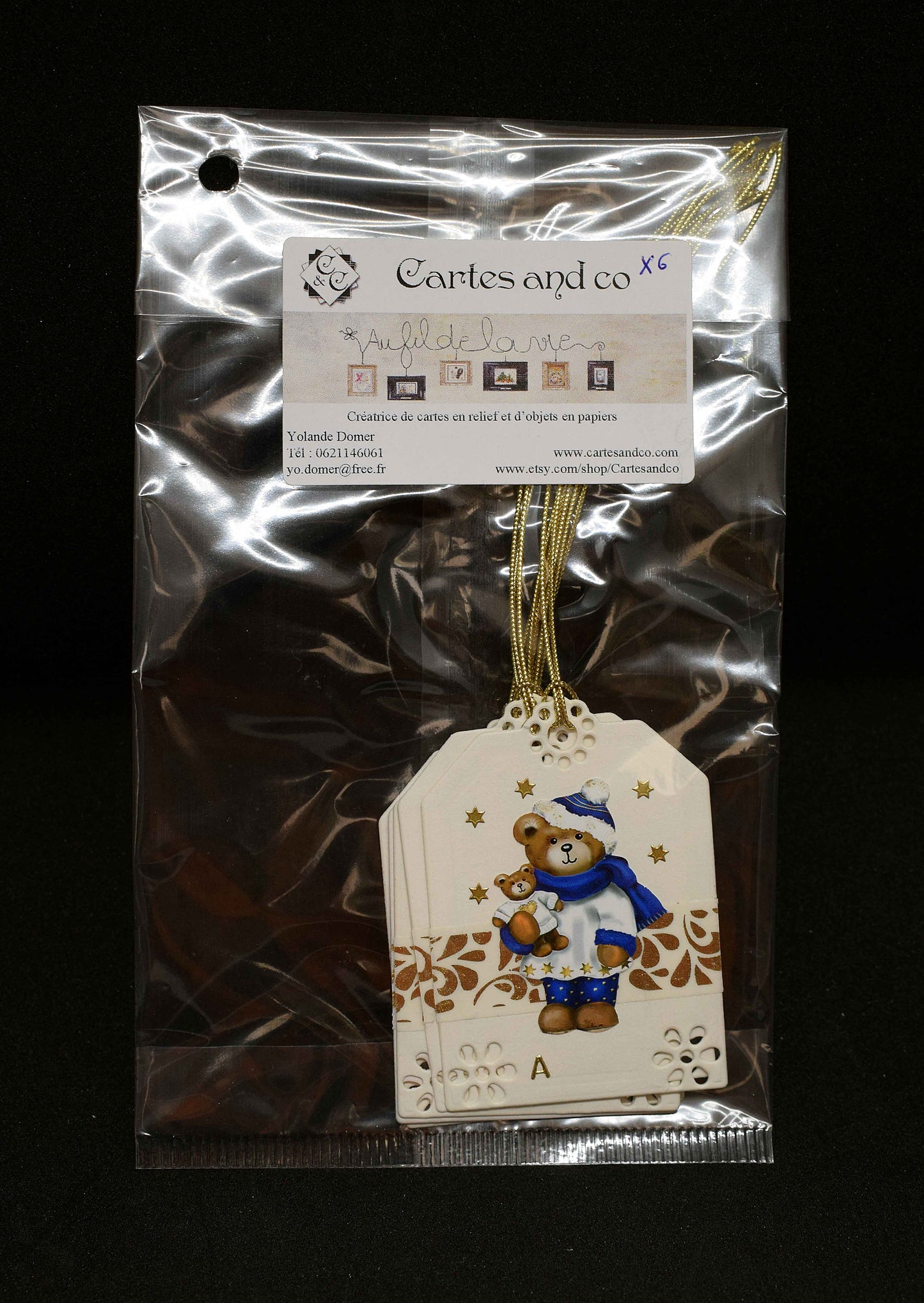 Etiquettes à cadeaux en relief "personnages de Noël"