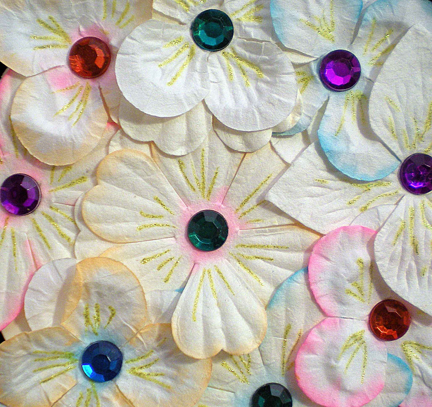 Carte divers en relief, pot et fleurs