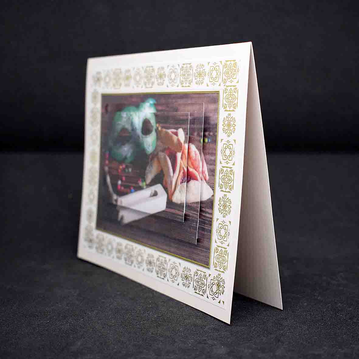 Carte  de Pessa'h 3D masque  – carte artisanale personnalisable fête juive