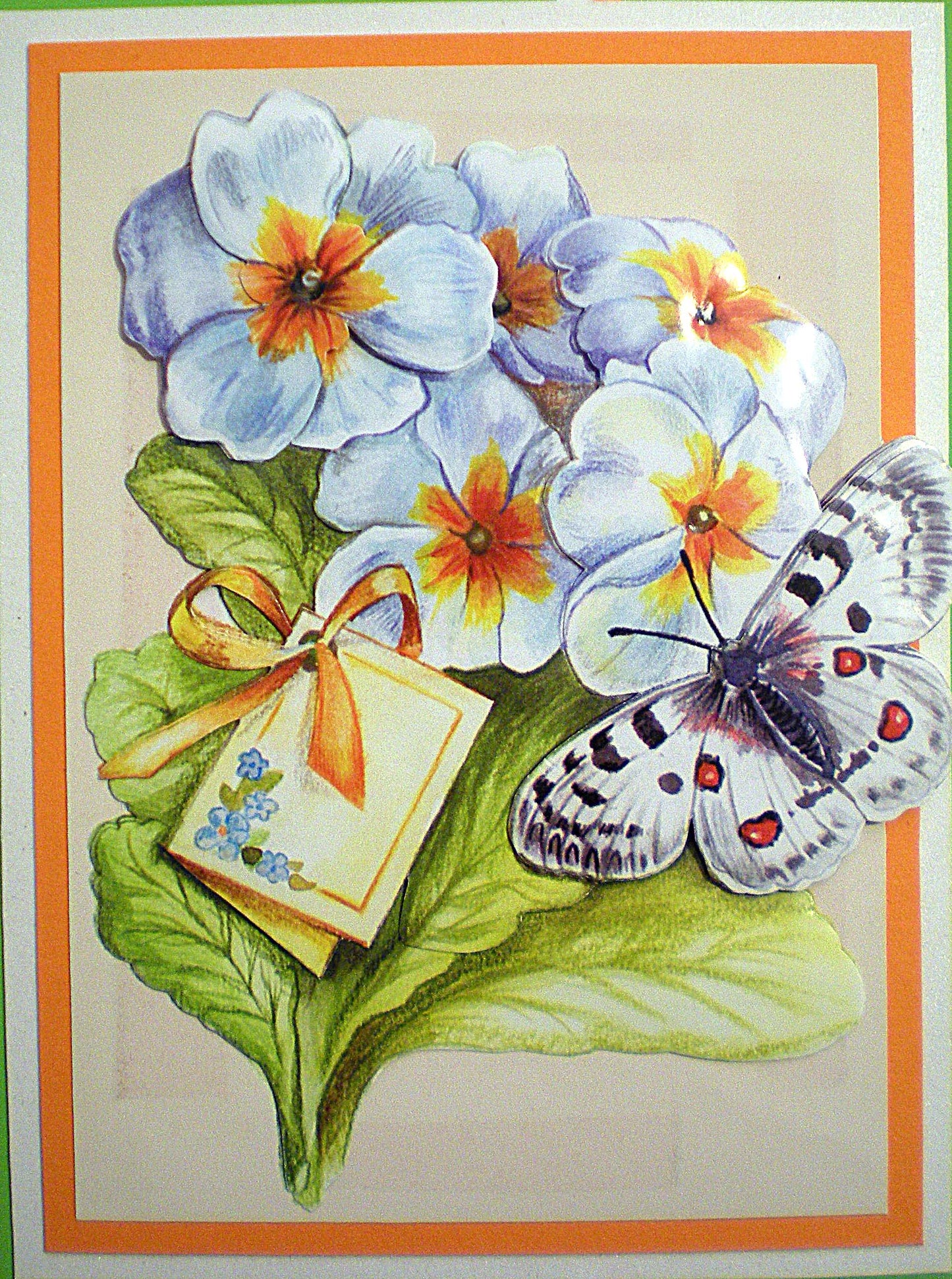 Carte Fête des Mères en 3D fleurs et papillon - création artisanale unique et élégante