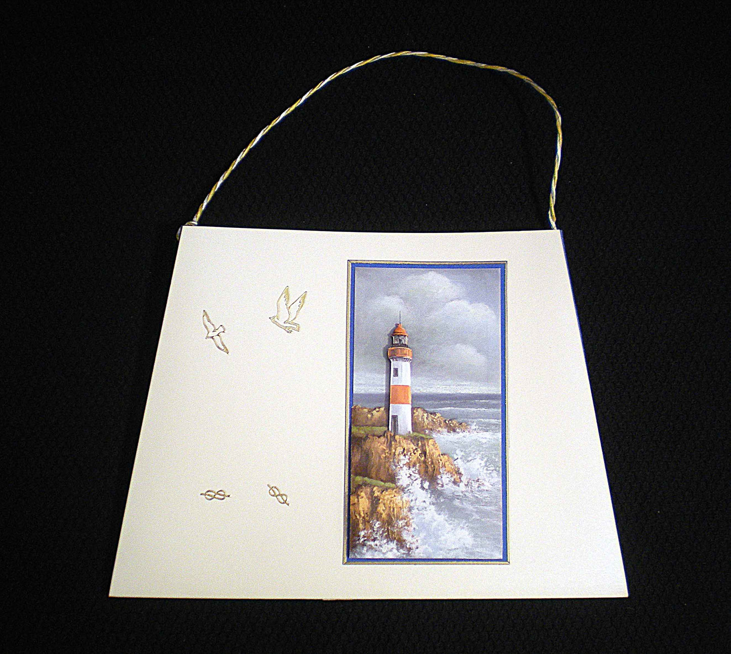 Carte sac d'anniversaire en relief au phare