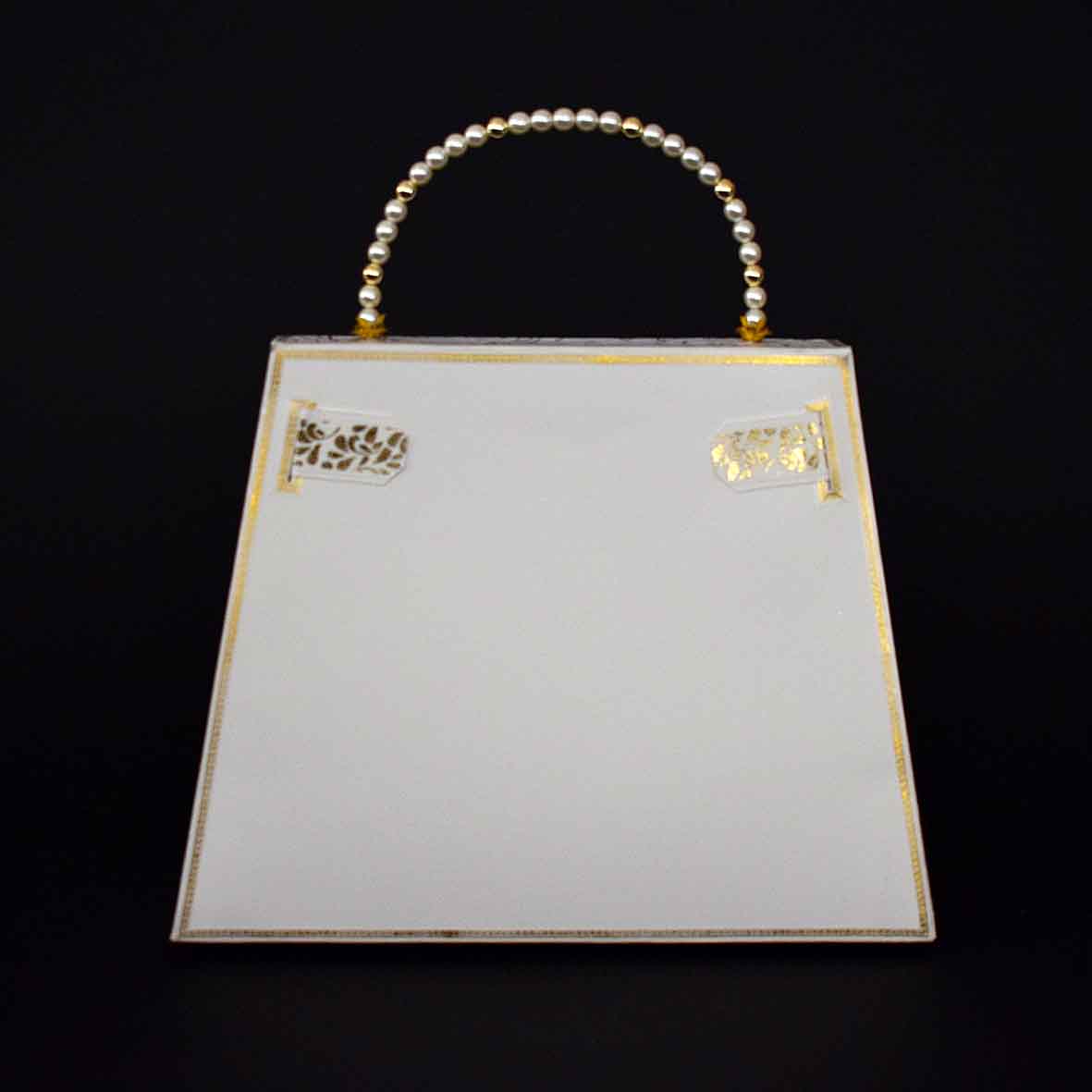 Boîte surprise élégante en forme de sac – coffret cadeau artisanal blanc et doré