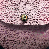 Petit sac à main rose motifs metalisé rose, chaine plaqué rose