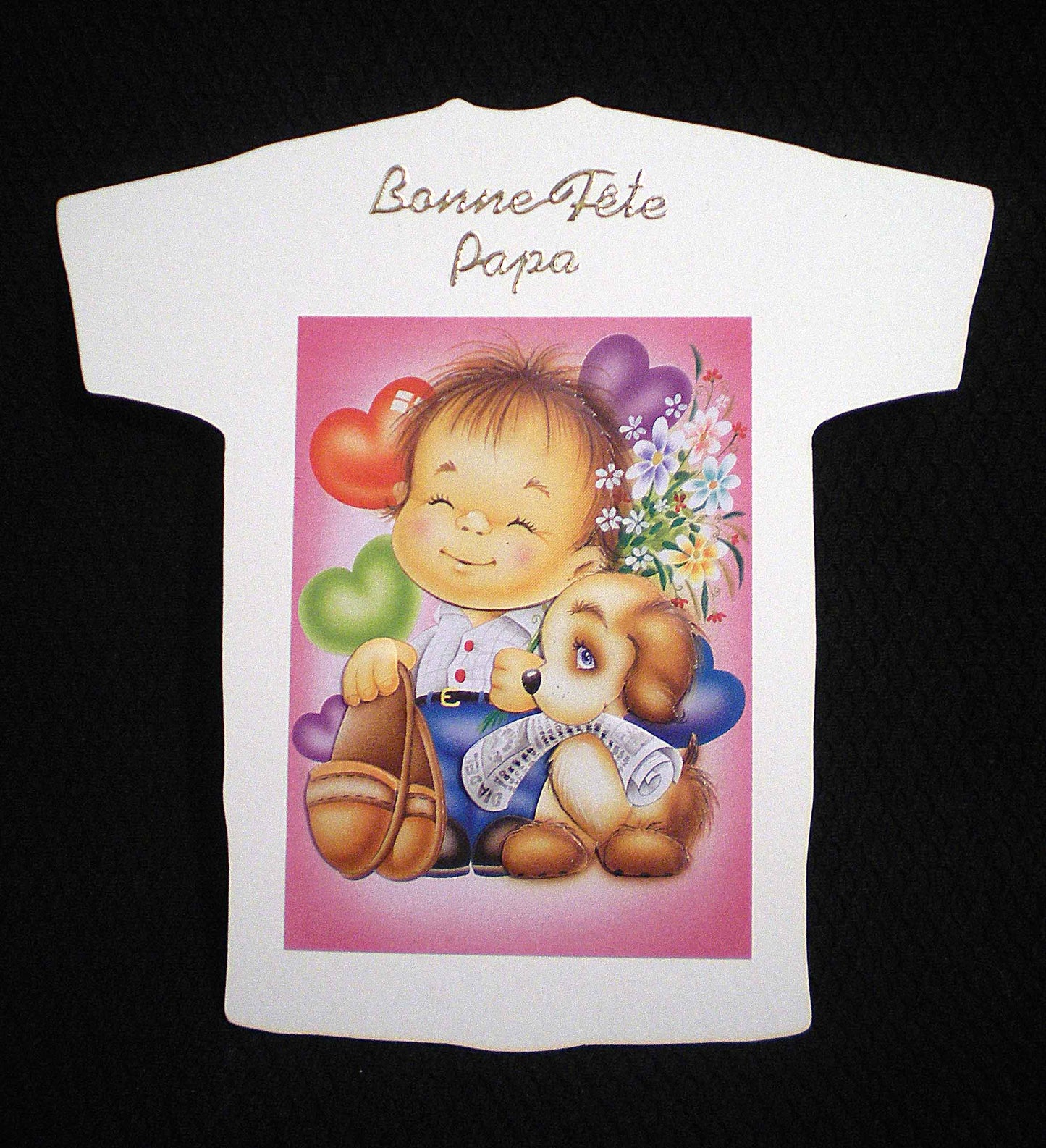 Carte de fête des pères tee shirt - Carte artisanale personnalisable