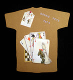 Carte fête des pères en relief , tee shirt marron « jeux de cartes et d'échecs »