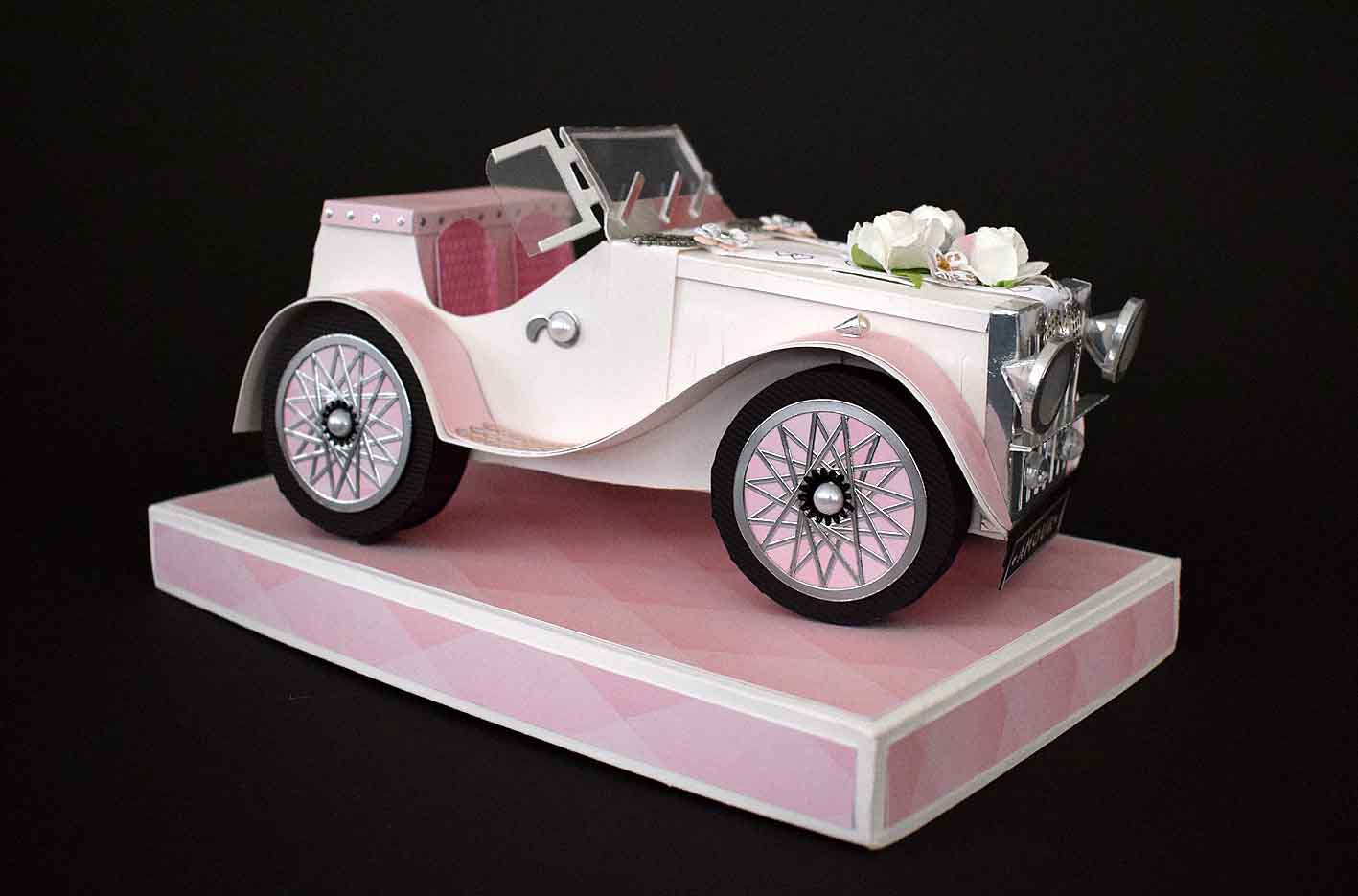 Boîte surprise mariage tirelire – urne mariage originale voiture rétro artisanale