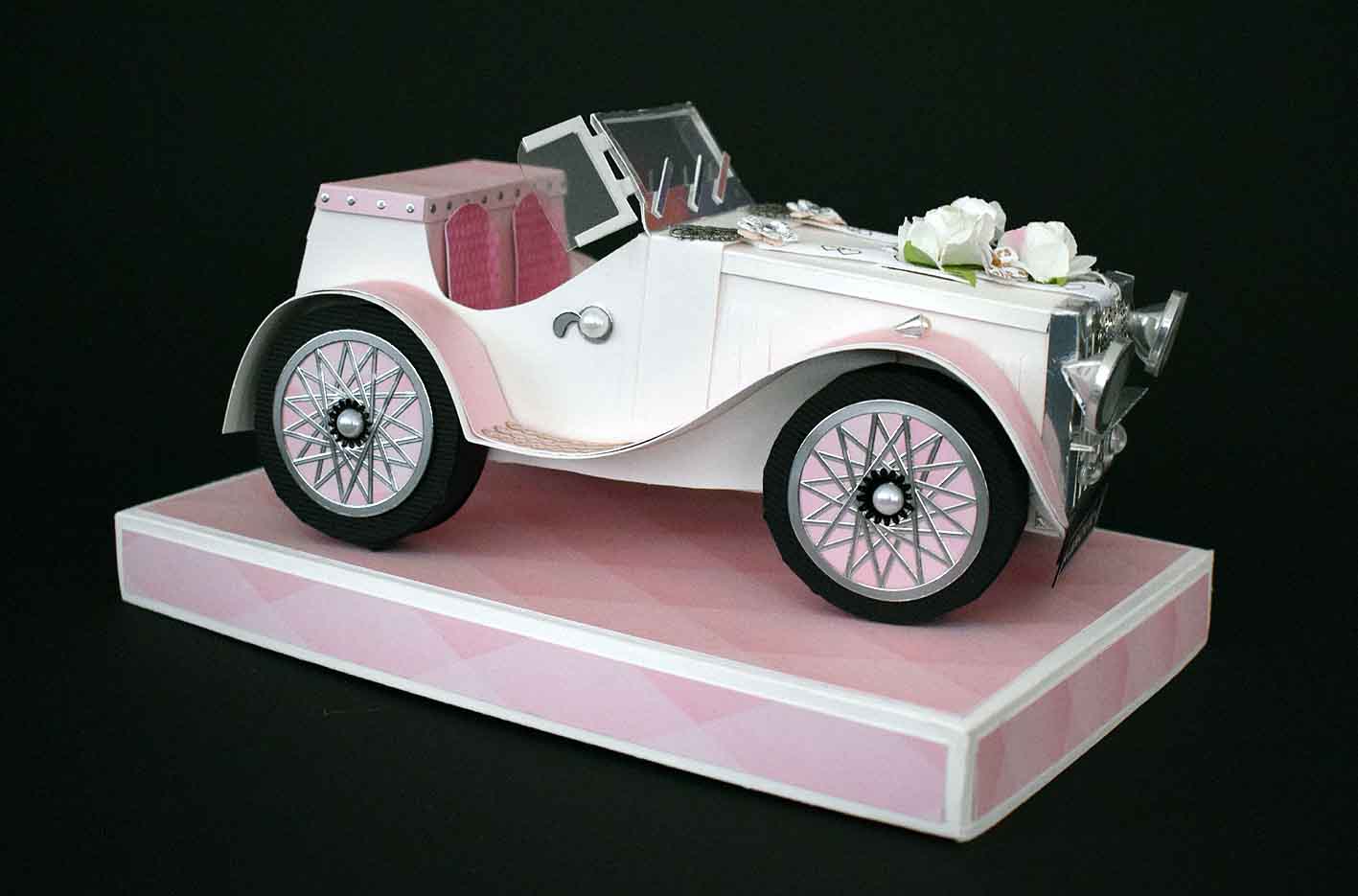 Boîte surprise mariage tirelire – urne mariage originale voiture rétro artisanale