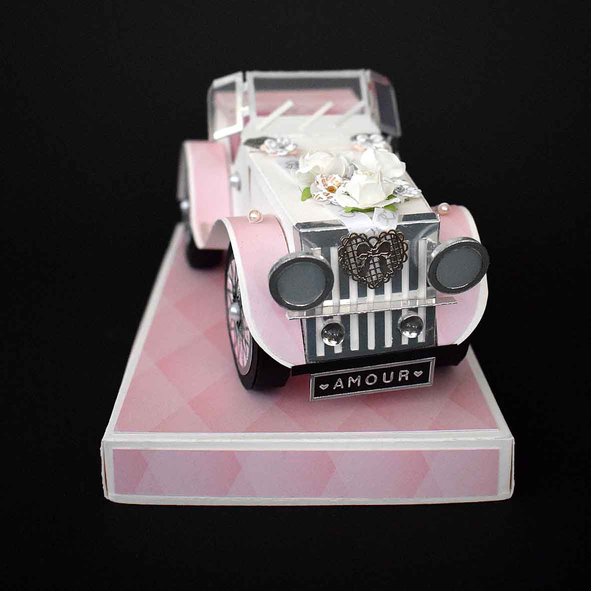 Boîte surprise mariage tirelire – urne mariage originale voiture rétro artisanale